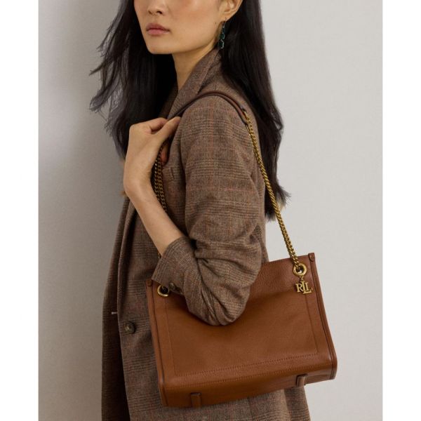 로렌 랄프 브래들리 스몰 페블드 가죽 토트백 SSPHHWJG 901432_이미지