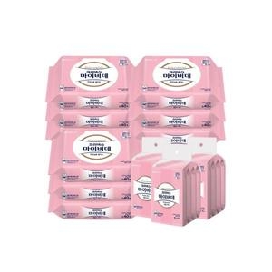 크리넥스 마이비데 밸런스케어 화장실용 물티슈 캡형 40매 + 리필형 10매 (캡9팩,리필12팩)_이미지