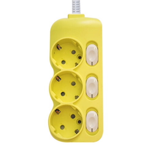 탭앤탭 3구 16A 개별스위치 컬러 멀티탭 허니망고