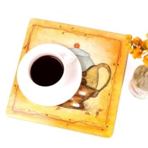 디자인에버 하우스케어 빈티지 라벨 코르크 테이블매트(중) Teapot Town