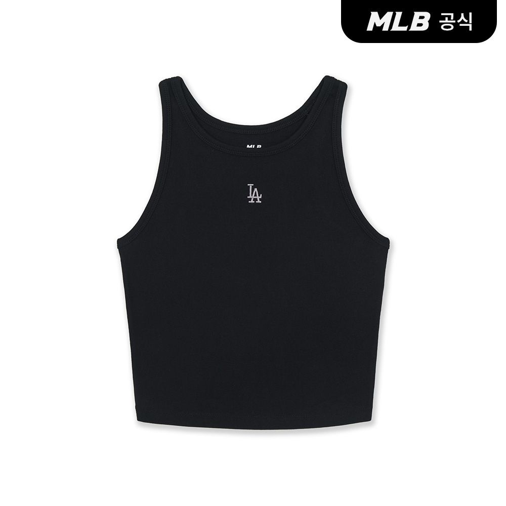  MLB 여성용 베이직 스몰로고 슬림 크롭 나시 티셔츠 LA다저스 3FTOB0164-07BKS