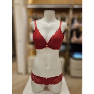 원더브라 레드 브라+레이스 햄팬티SET WBWBR3K14T/WBWPS3K14T-RD_이미지