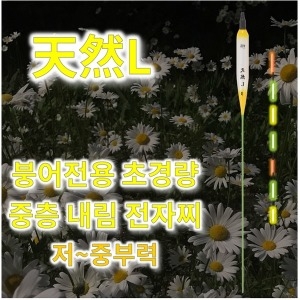 익투스  천연L 내림 전자찌 1.0찌톱 1.5찌톱 저부력 중층찌