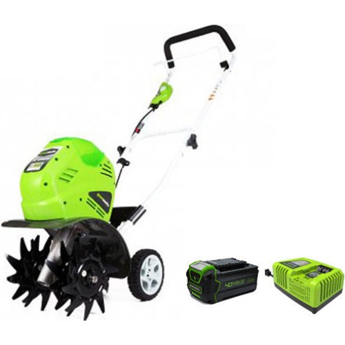 그린웍스 G-MAX 40V 충전 경작기 (5.0Ah, 배터리 2개)
