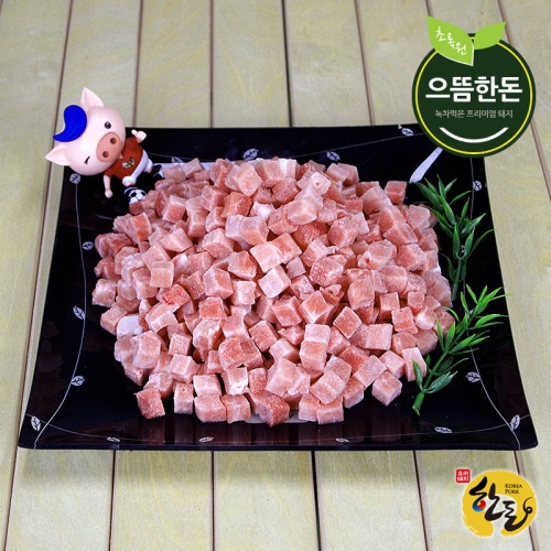 초록원 으뜸한돈 1등급 한돈 냉동 뒷다리살 카레용,짜장용 300g (1개)_이미지