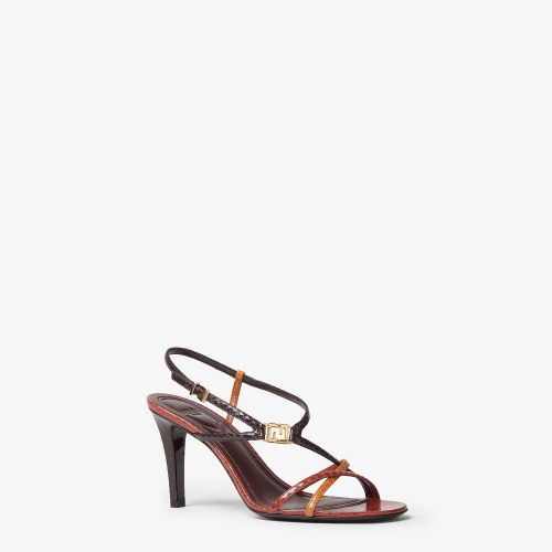 펜디 여성 F 폴드 멀티 컬러 메탈릭 에이어스 하이힐 샌들 8X8746AU3BF1SZZ