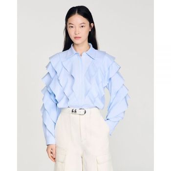 산드로 Sandro 플라멩코 셔츠 하늘색 7676077