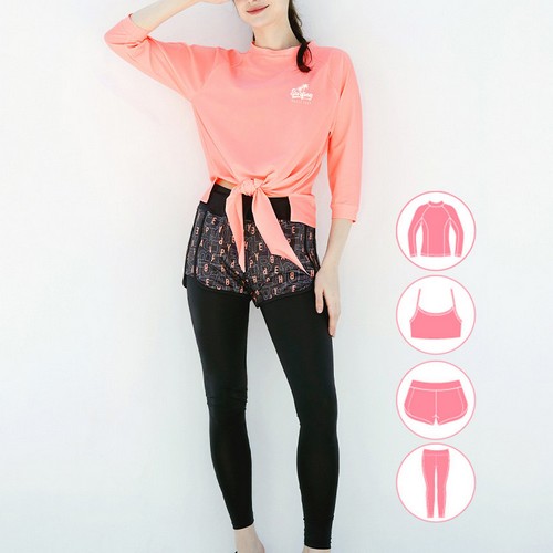 베이직엘르 나그랑 래쉬가드 워터레깅스 4종세트 BEL-V213P_이미지