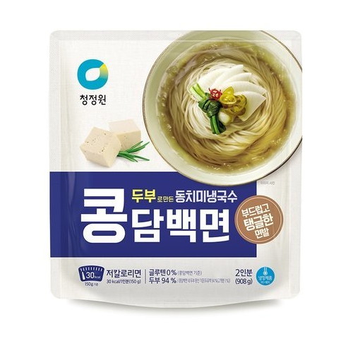 대상 청정원 두부로 만든 콩담백면 동치미냉국수 2인분 908g (1개)