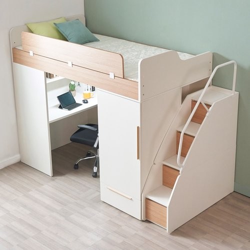 폴라 책상 수납 계단형 벙커침대 SS