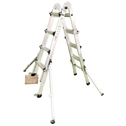 짝다리 수평조절 사다리 + 아웃트리거 (4단)