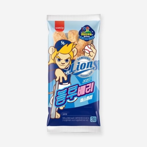 SPC삼립 KBO 크보빵 삼성 라이온즈 블루베리 패스츄리 100g (1개)_이미지
