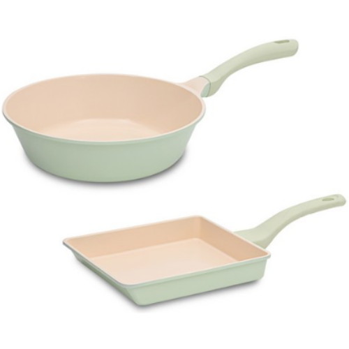 허브 인덕션 프라이팬 2종세트 (사각팬19+궁중팬28)