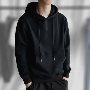 셀러허브 남자 커플 얇은 가벼운 레이어드 봄 가을 기본 무지 루즈핏 쭈리 후드티 빅사이 S10460700_이미지