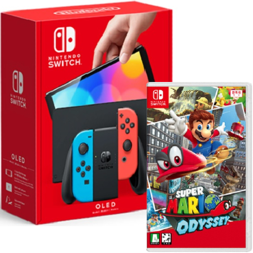 Nintendo 닌텐도 스위치 OLED 2인용 게임 패키지 (슈퍼 마리오 오디세이)