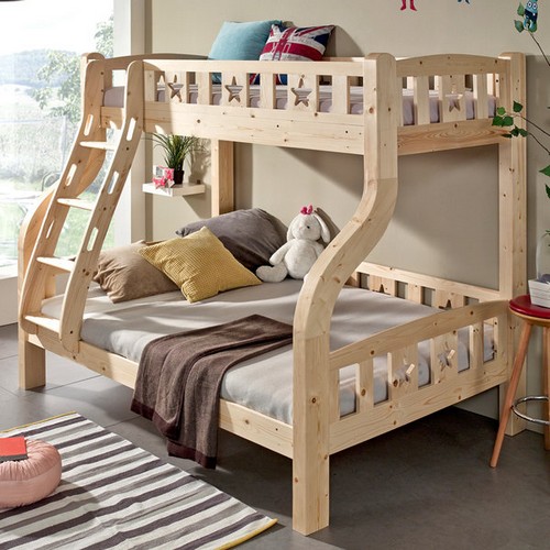 썬퍼니처 스타 원목 2층침대 S+D (매트별도)_이미지