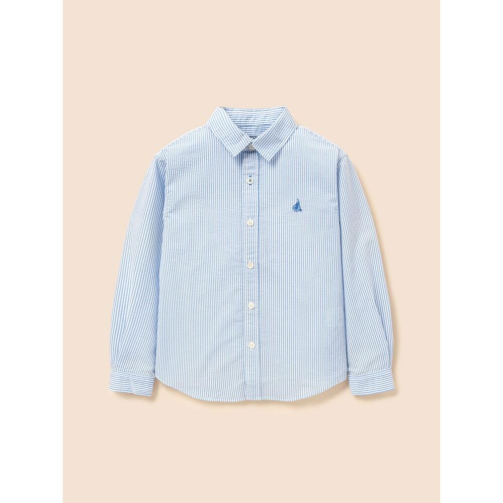 삼성물산 빈폴 키즈 시어서커 스트라이프 오버핏 셔츠 스카이 블루 BI6764U01Q