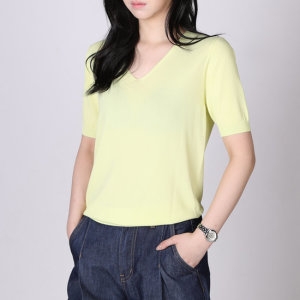 헤이올리 브이넥 여름기본니트/ 썸머 쿨링 베이직 V네크라인 반팔 니트 NHK110_이미지
