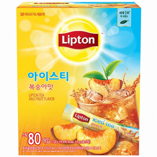 유니레버 립톤 아이스티 믹스 복숭아맛 80T (2개)