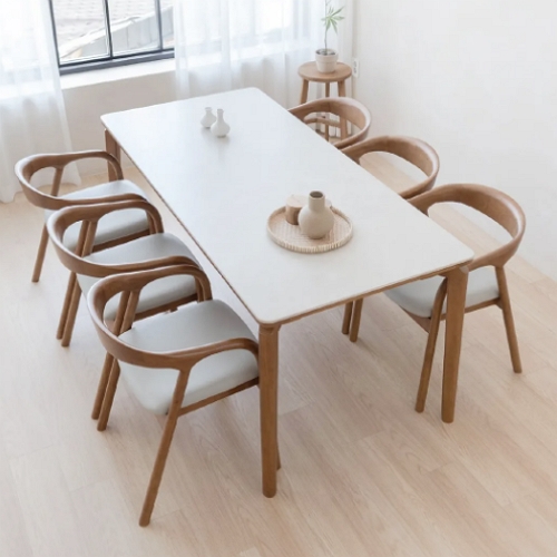 헤닝 브리즈 세라믹 원목 식탁 1800 (의자6개)_이미지