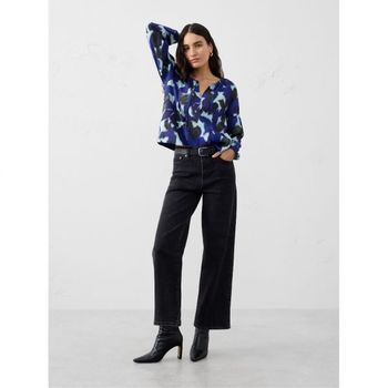 바나나리퍼블릭 우먼 트윌 주름 팝오버 셔츠 Forage 플로랄 블루 11331665