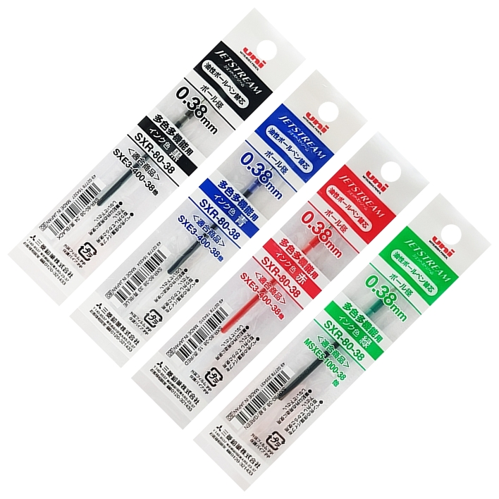 미쓰비시 유니 제트스트림 SXR 80 38 멀티펜 리필심 0.38mm (10개)