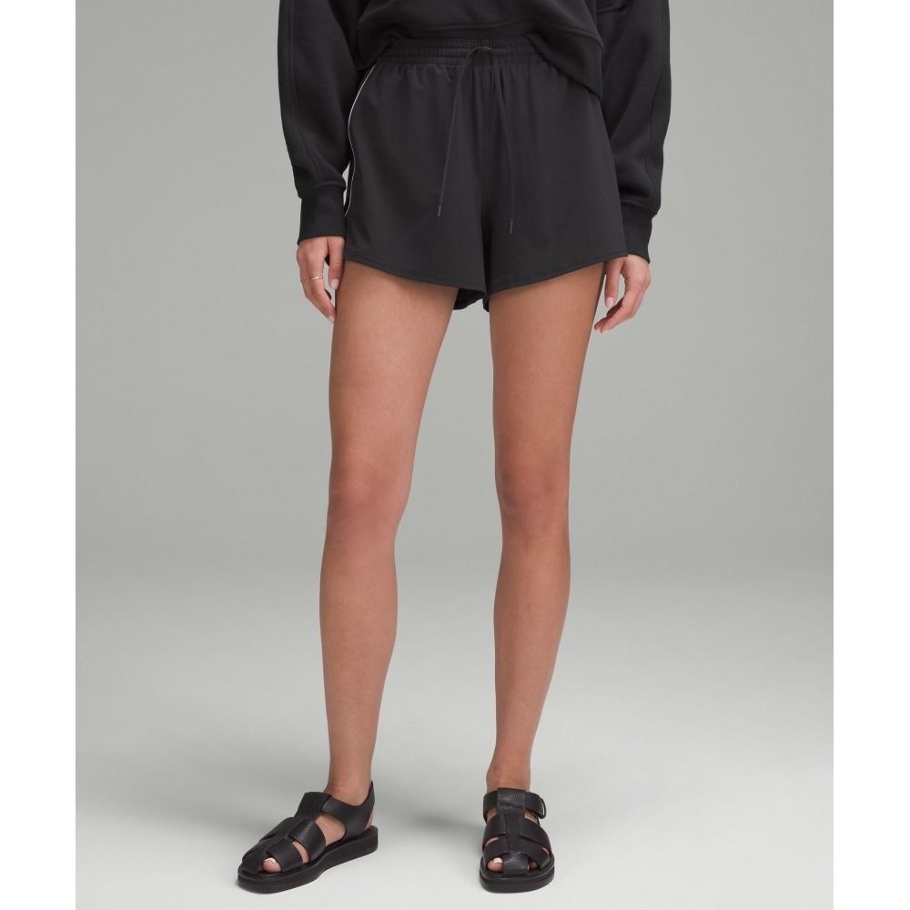 LULULEMON 코트 라이벌 하이라이즈 쇼츠 3inch BLK WHT LW7DD9S-0023 273874