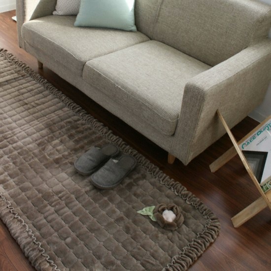 코코로박스 뽀송데이지 쇼파패드 러그-브라운 (65x250cm)_이미지