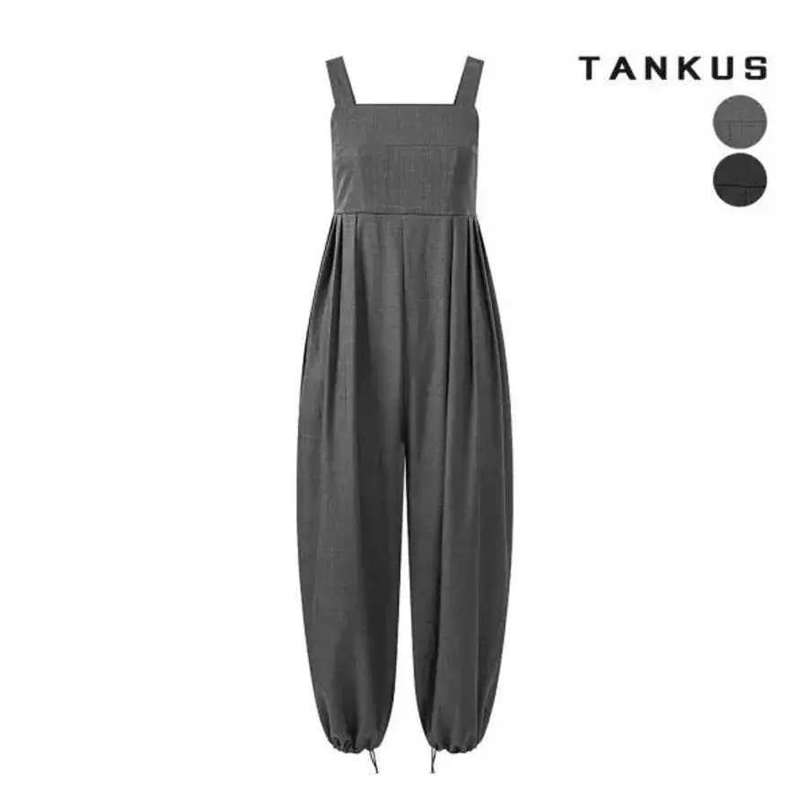 탱커스 여성 하이웨이스트 핀턱 스트링 점프수트1222899