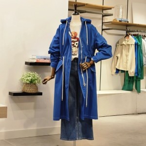 반에이크 블루 배색 스티치 롱 야상점퍼 VB2XJPUD04D_이미지