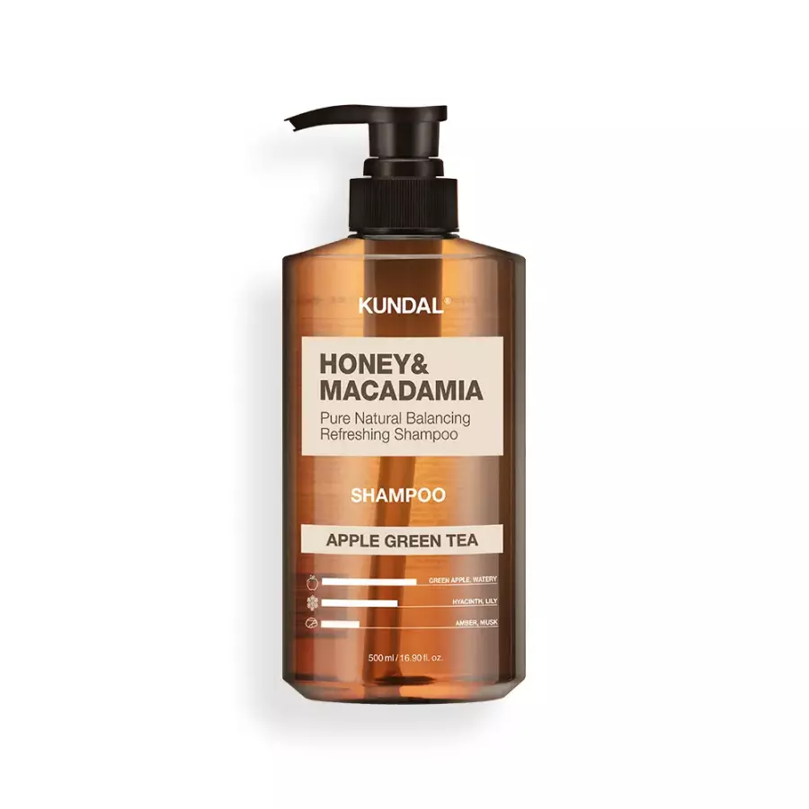 쿤달 허니 앤 마카다미아 네이처 샴푸 애플그린티 500ml (1개)_이미지