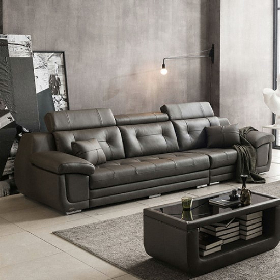 쉐우드가구 프라임 기능성 천연가죽 소파 4인용 (스툴별도)_이미지