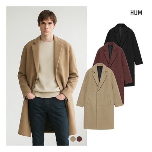 HUM 남 오버핏 롱코트 H174M702A 652838_이미지