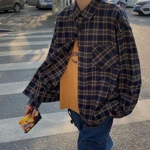 파파브로 모로엠 오버핏 체크 클래식 남성 셔츠 DMS-SHA-Q4181971_이미지