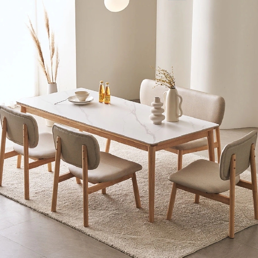 장인가구 칸토르모노 패밀리 세라믹 낮은 식탁 1800 (의자3개+벤치1개)_이미지