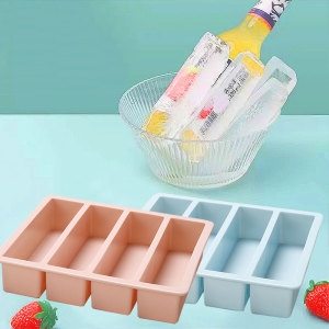 사각 스틱 하이볼 칵테일 실리콘 얼음틀 4구 얼음트레이 아이스몰드_이미지