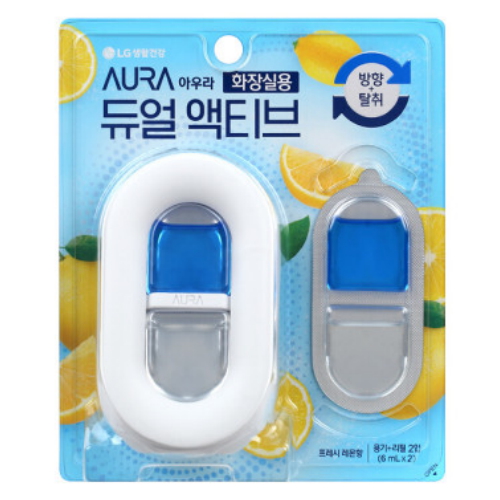 LG생활건강 아우라 듀얼 액티브 화장실용 프레시 레몬향 6ml (1개)_이미지