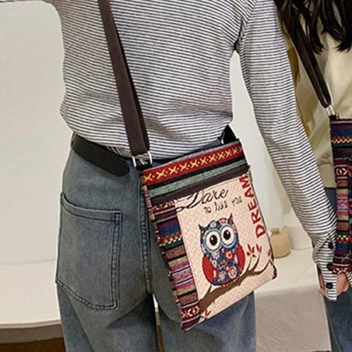 에코 캔버스 가방 베이지 여행 여성 백 크로스 WFM07QZ