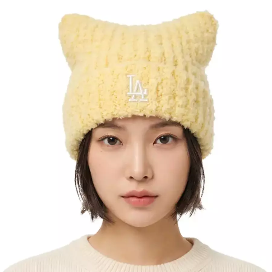 MLB 공용 플러시 미야옹 비니 3ABNB1156-07YEL