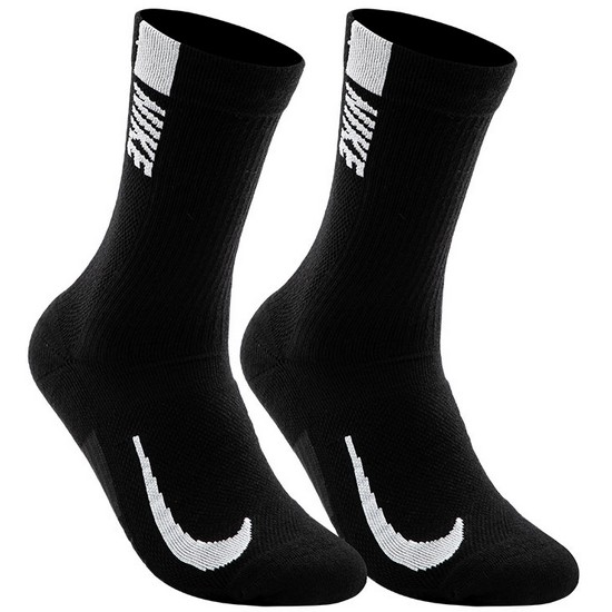 나이키 멀티플라이어 크루 삭스 2족 세트 SX7557 (010, 블랙)