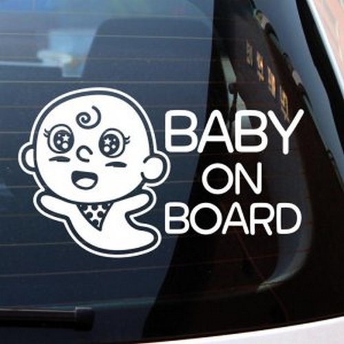 뭉키월드 100일아기 Baby On Board 스티커 LSC-554 [화이트]