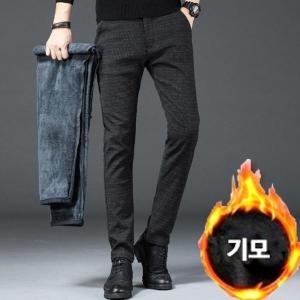 셀러허브 더블디 방한복 체크 기모슬랙스 정장 일자바지 IS-TTP02 S10185433_이미지