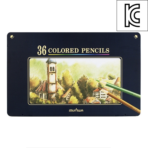 문화  36색 고급 색연필 틴 /학원판촉용 어린