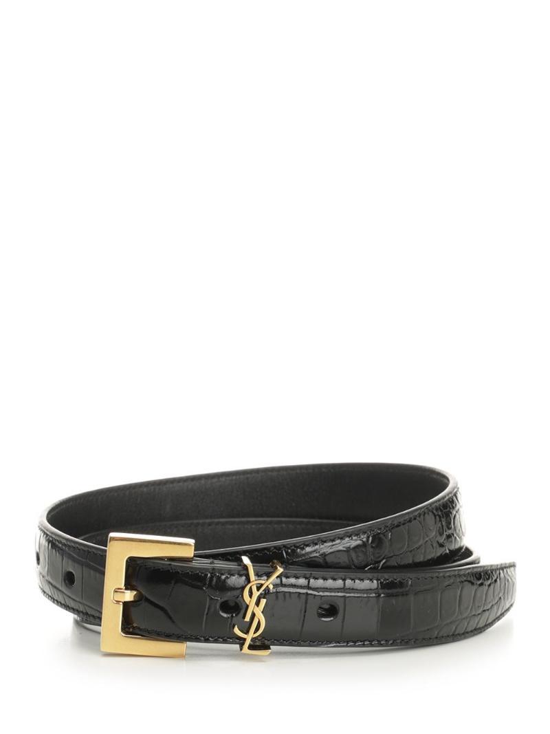 554465DND0J1000 SAINT LAURENT SAINT LAURENT Logo Belt