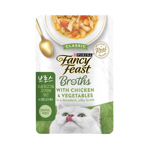 팬시피스트 브로스 순살닭고기&고구마와 당근 in 진한 고기 육수 파우치 40g (160개)_이미지