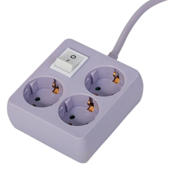 러그박스 3구 16A 메인스위치 사각 미니 멀티탭 (50cm)_이미지