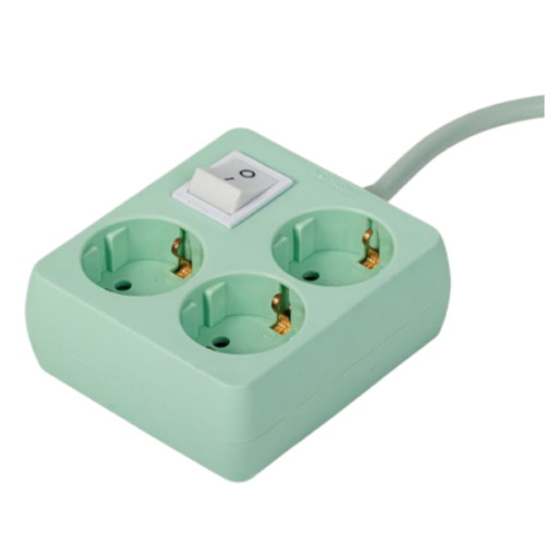 러그박스 3구 16A 메인스위치 사각 미니 멀티탭 (50cm)_이미지