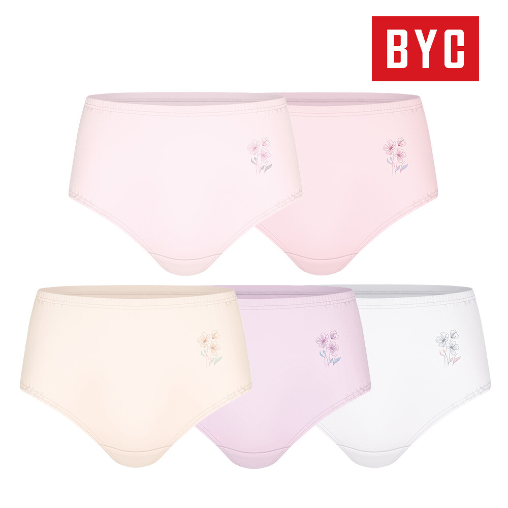 BYC 여성 순면 맥시 나보아 부인용 여삼각 요일팬티 삼각팬티 5매입 WCP9148_이미지