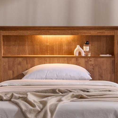 잉글랜더 라움 고무나무 원목 수납 침대 Q (스탠다드필로우탑본넬)_이미지