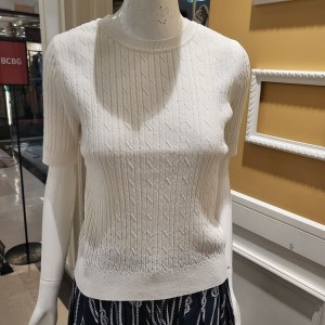 수인터내셔날 BCBG 린넨 케이블 반팔 니트 B4B3K401